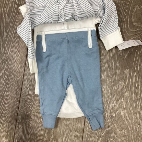 Carters NEW Baby 3 Piece 3 Month Set Full Zip Hoodie One Piece Pant Joggers Blue - Picture 5 of 7